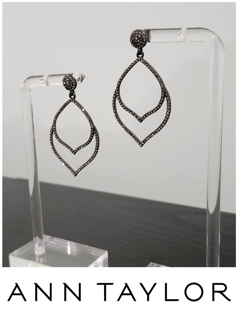 Hematite Crystal Teardrop Earrings